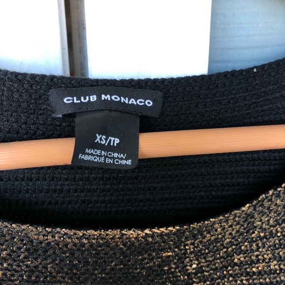 Club Monaco Gold Metallic Short Sleeve Dolman Top - Picture 4 of 8